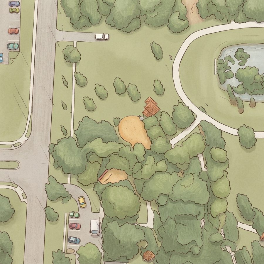 Illustrated map of Park of the Americas