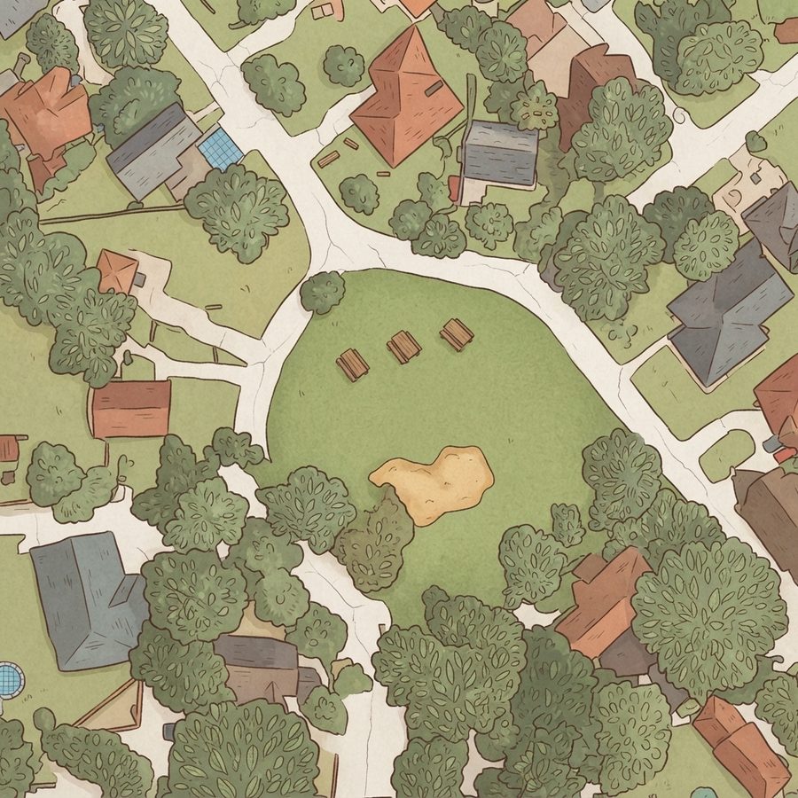 Illustrated map of Park Place Park