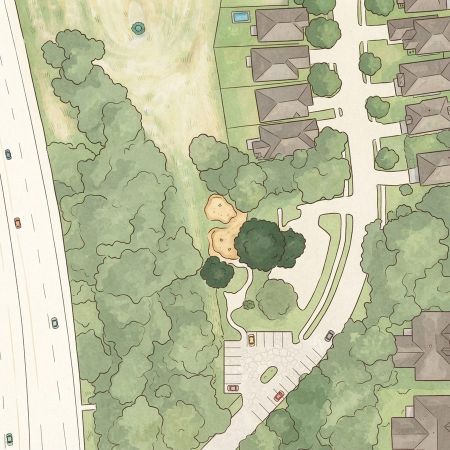 Illustrated map of Park Spring Recreation Park