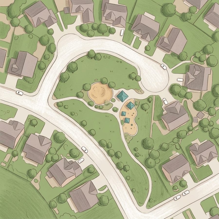 Illustrated map of Parkdale Park
