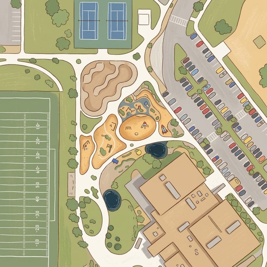 Illustrated map of Parkfield Lake Park