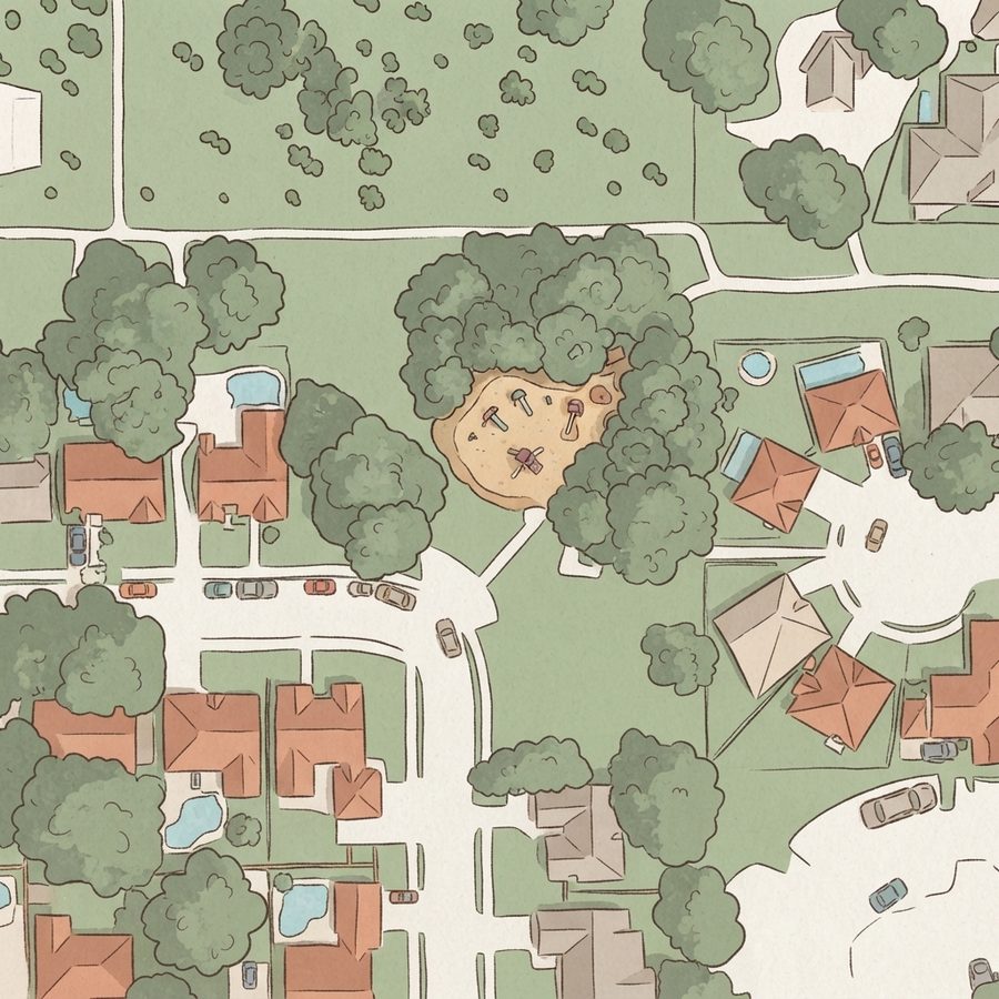 Illustrated map of Parkgate North Park