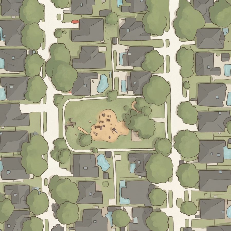 Illustrated map of Parkside Place Park