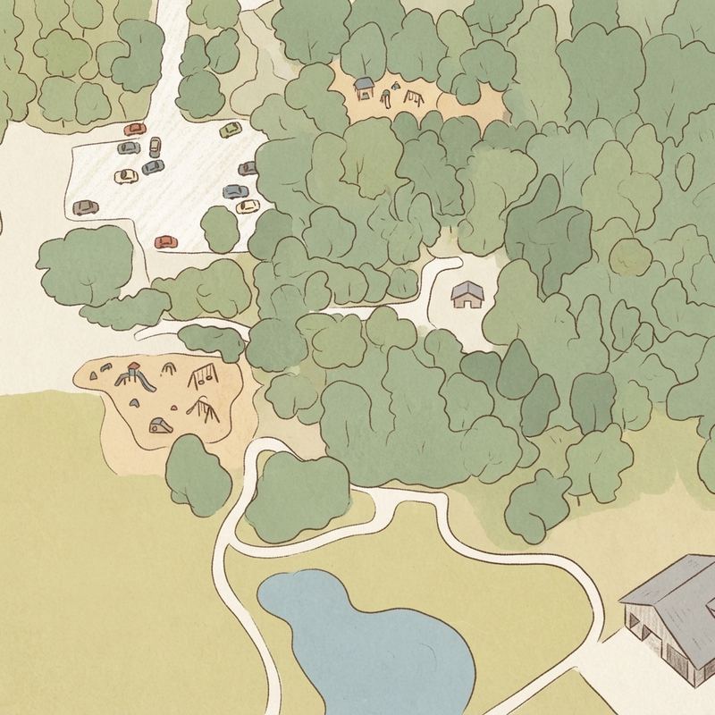 Illustrated map of Parkway Central Park