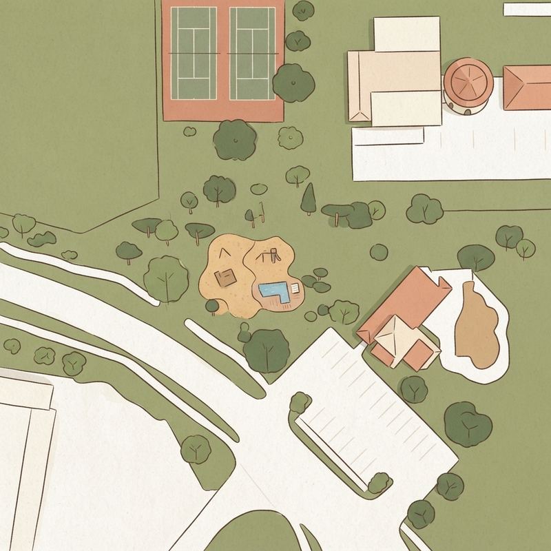 Illustrated map of Parkway Lakes Park