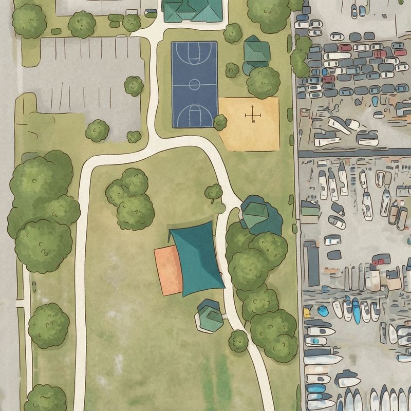Illustrated map of Parque
