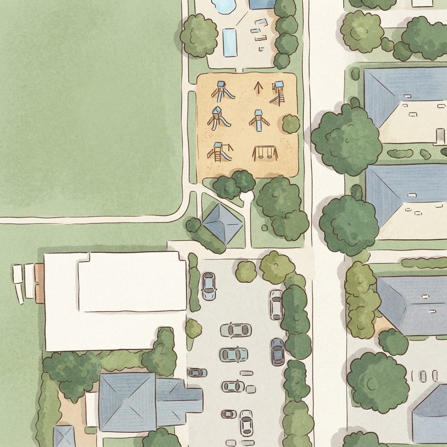 Illustrated map of Parque de agua para los niños gratis