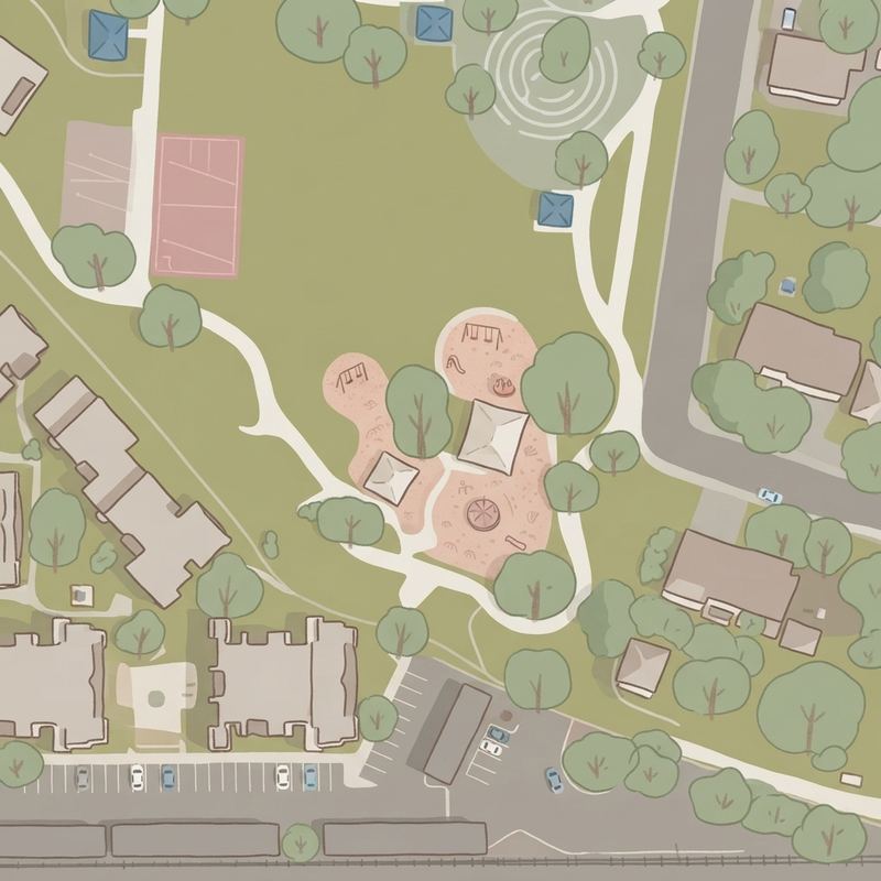 Illustrated map of Parque de Soza Park