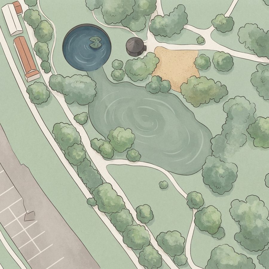 Illustrated map of Parque