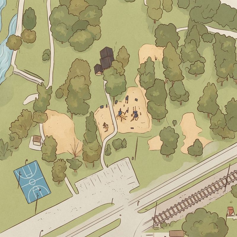 Illustrated map of Parque lago Ocoee
