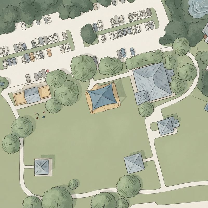 Illustrated map of Parque