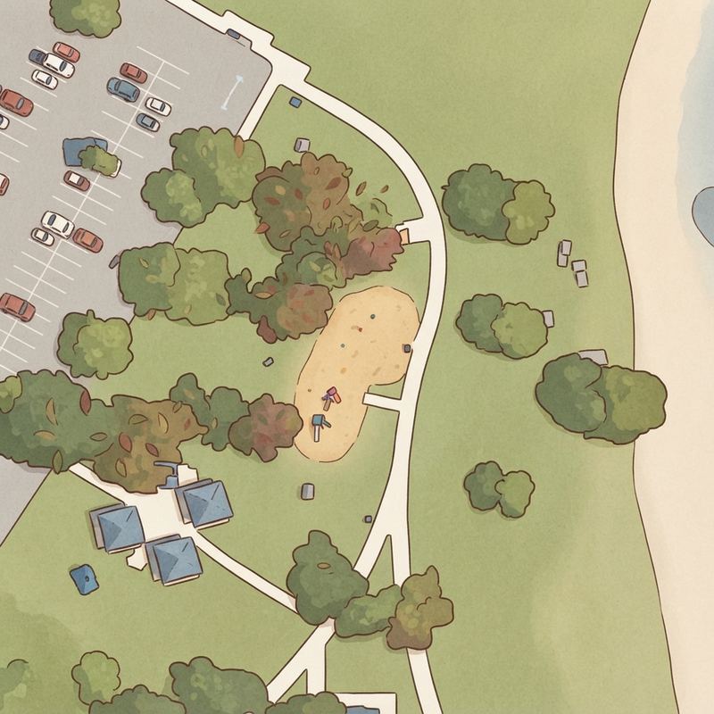 Illustrated map of Parque Mission Bay