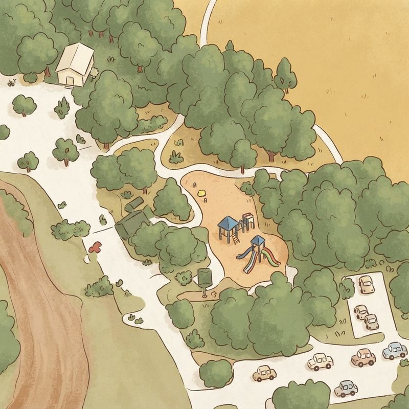 Illustrated map of Parr Park Playground Pavilion