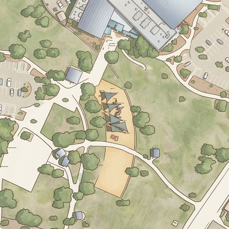 Illustrated map of Paseo Highlands Park
