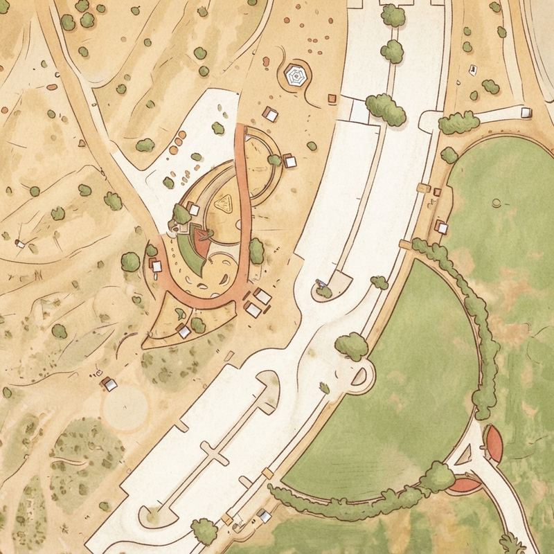 Illustrated map of Paseo Vista Park Playground