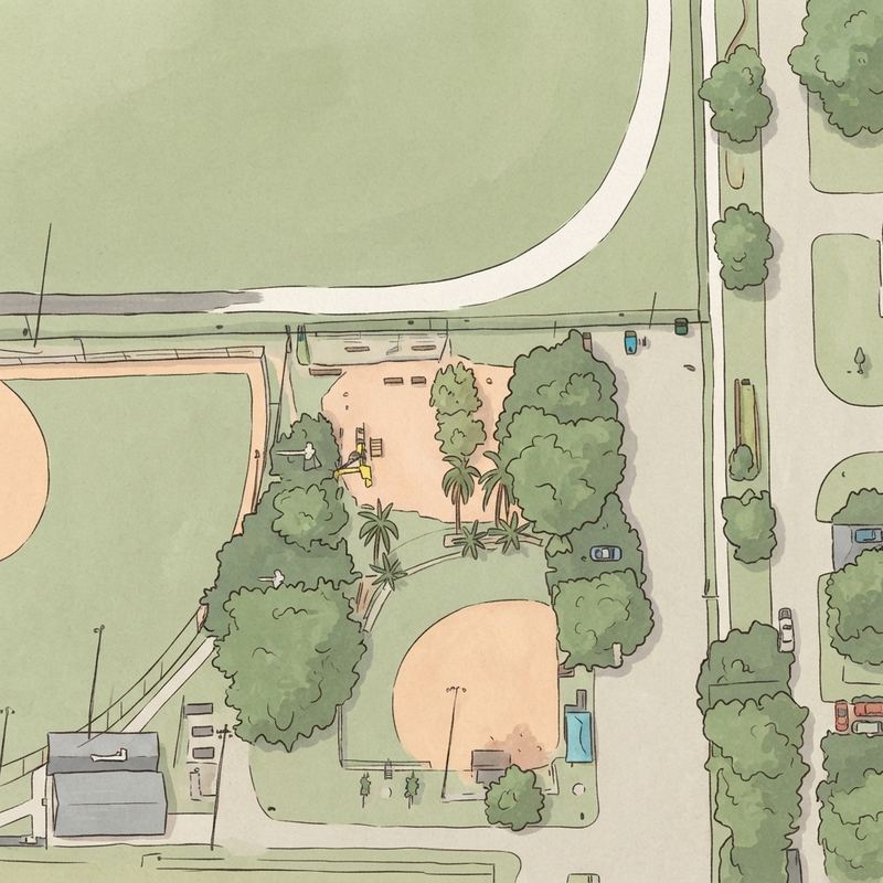 Illustrated map of Paul J Maxwell Park