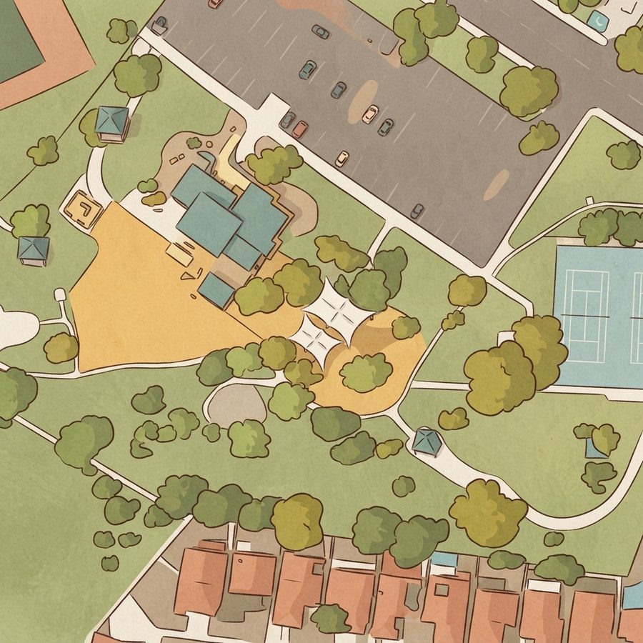 Illustrated map of Paul Meyer Park