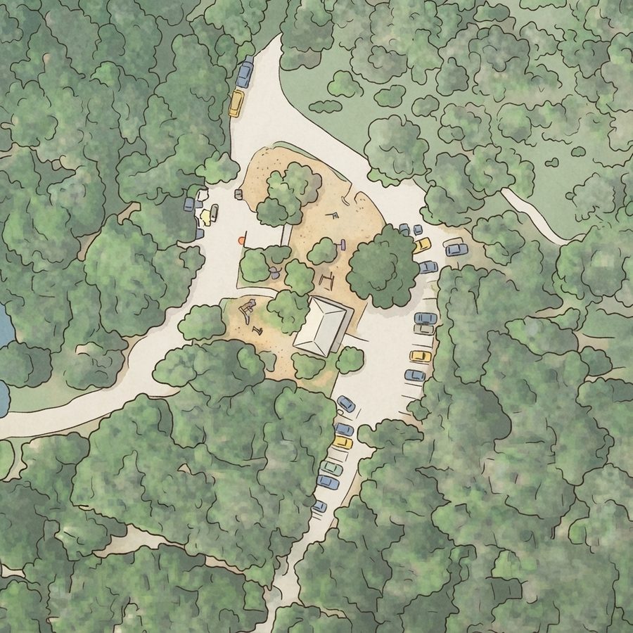 Illustrated map of Pavilion 1 - Al Becken