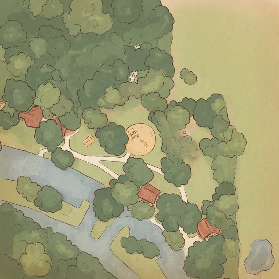 Illustrated map of Pavilion E Cullen Park