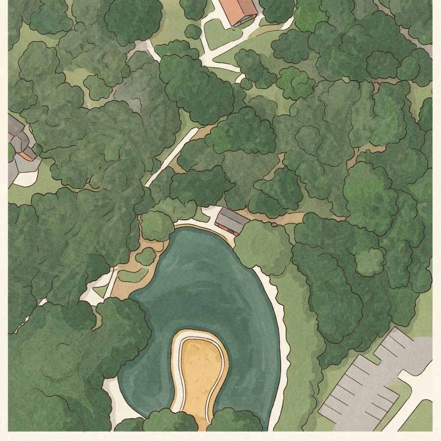 Illustrated map of Pavilion of Gwang-Ju @ Denman Estate Park