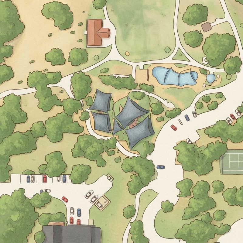 Illustrated map of Pavillion