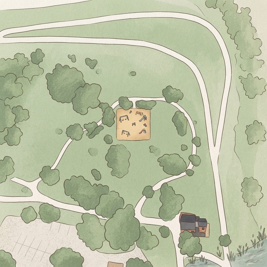 Illustrated map of PBS&J Kid Fit Park