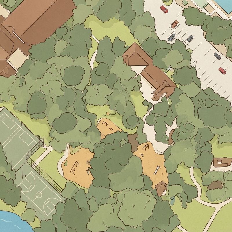 Illustrated map of Peacock Park