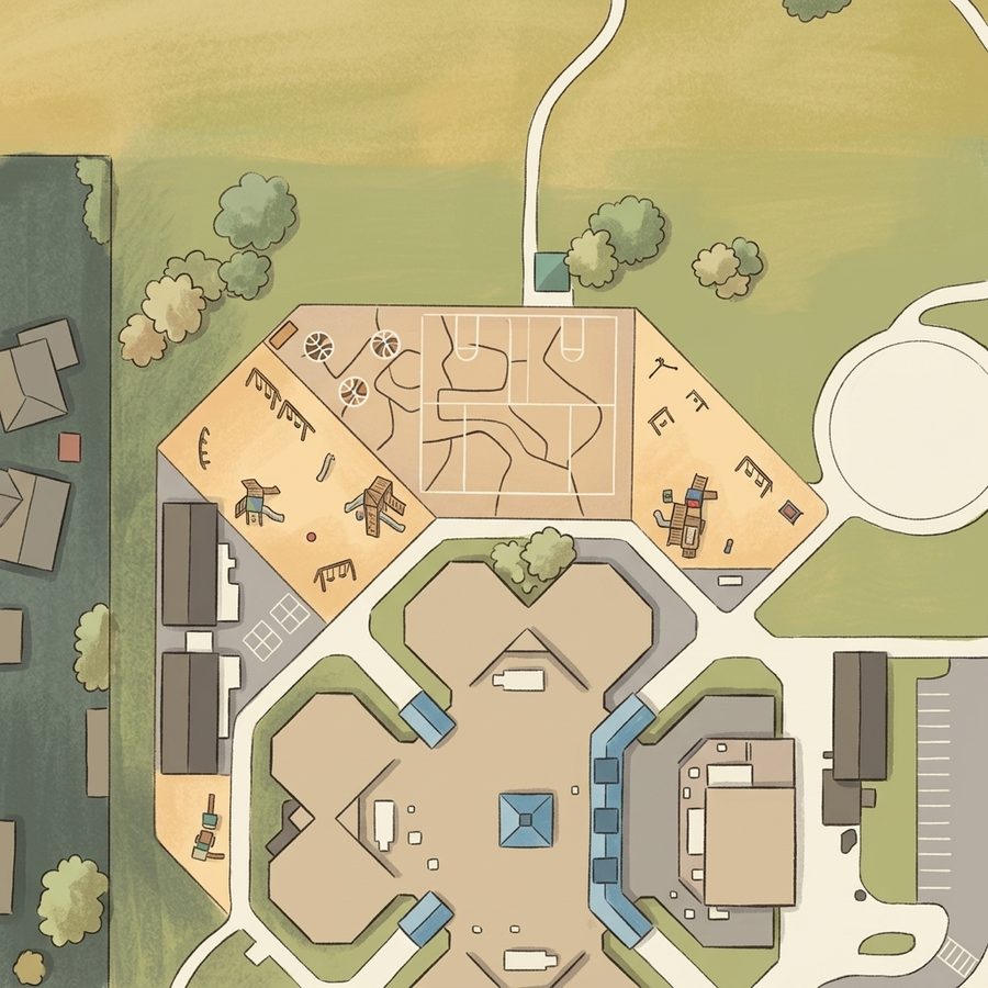 Illustrated map of Peakview North Soccer Park