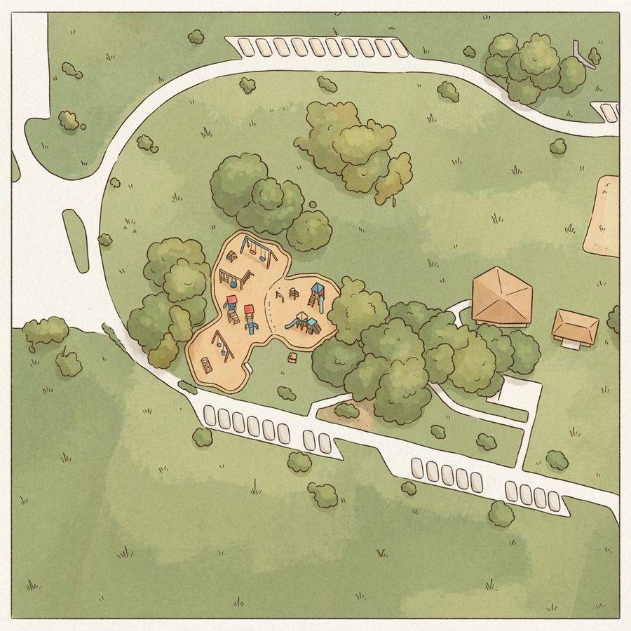 Illustrated map of Pecan Grove Park