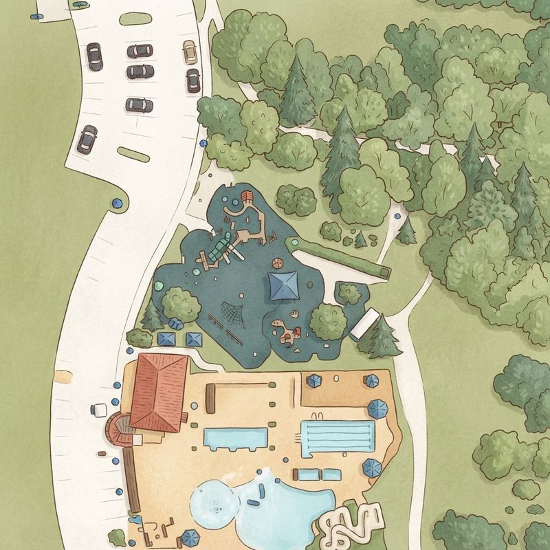 Illustrated map of Pecan Grove Park