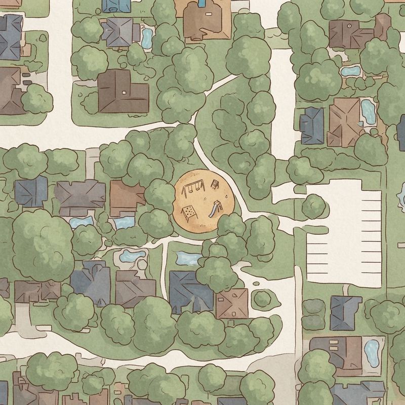 Illustrated map of Pecan Park