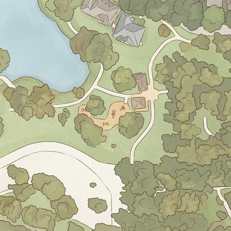 Illustrated map of Pecan Park West