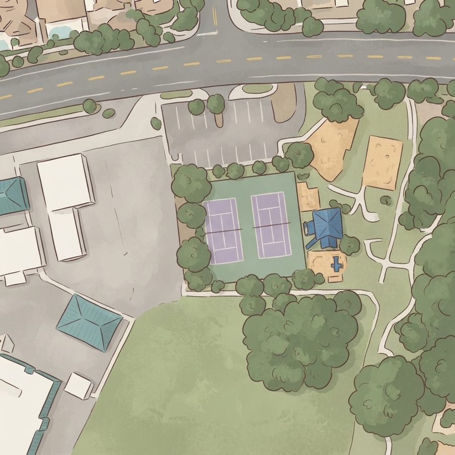 Illustrated map of Peccole Ranch Community Playground