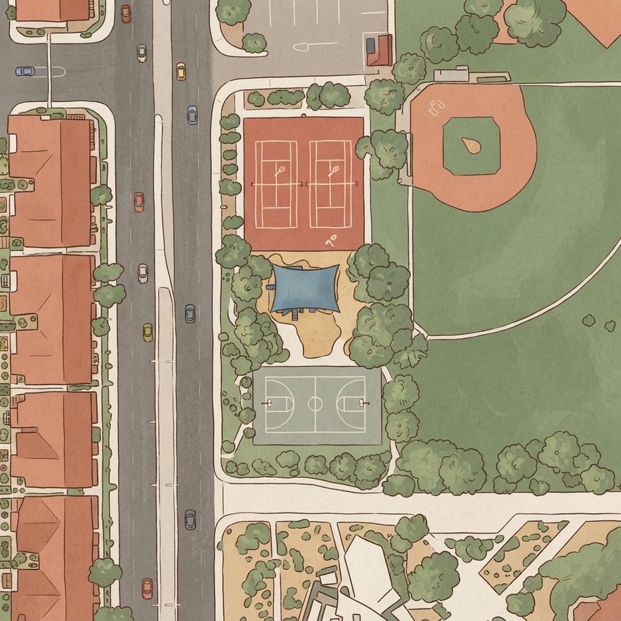 Illustrated map of Pecos Legacy Park