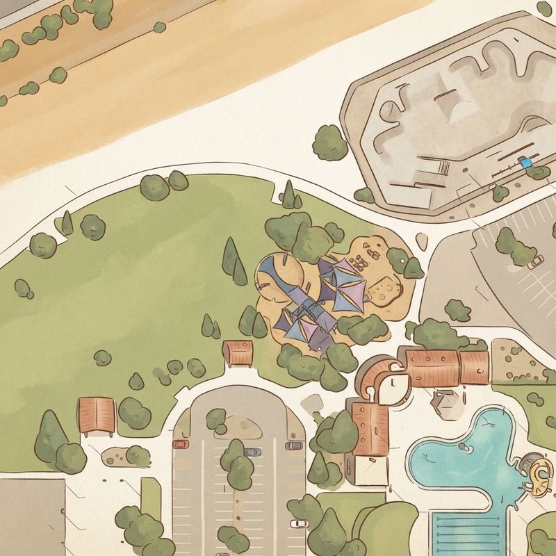 Illustrated map of Pecos Park