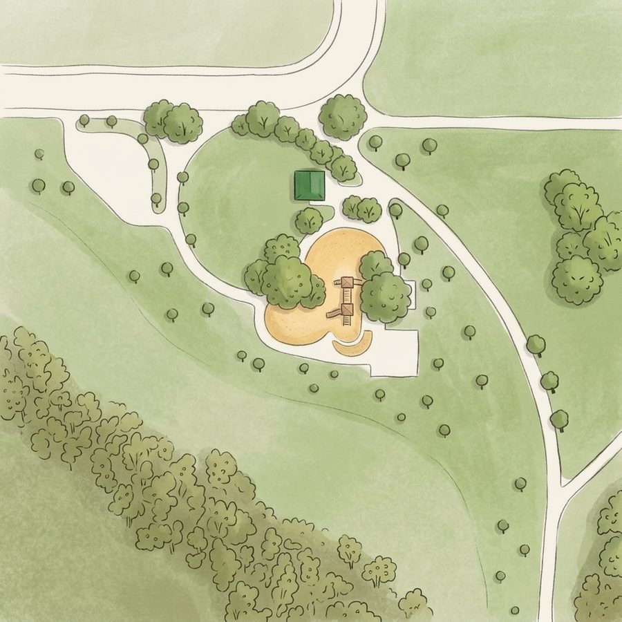 Illustrated map of Pecos Park
