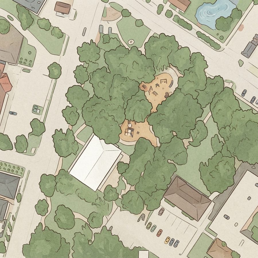 Illustrated map of Peggy Park