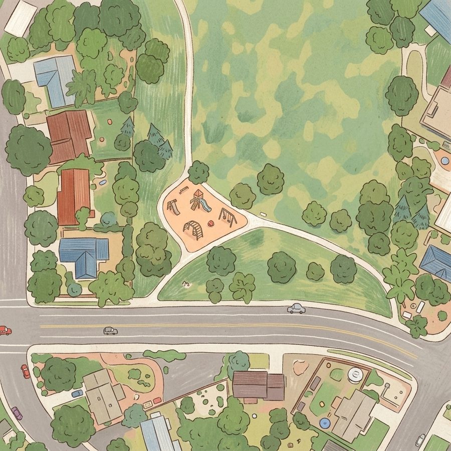 Illustrated map of Peoria Hills Park