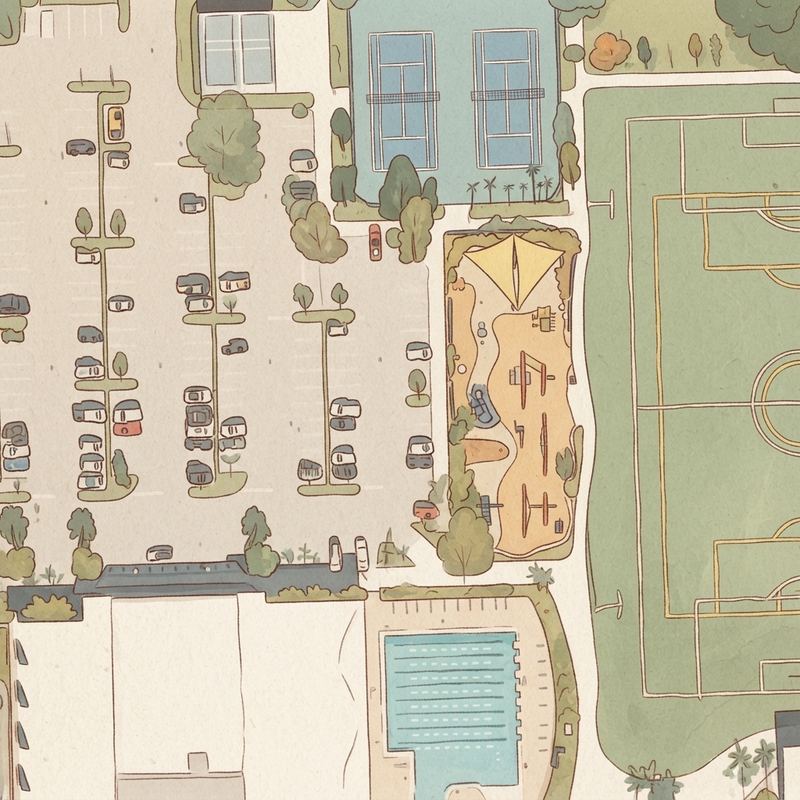 Illustrated map of Peter Bluesten Park