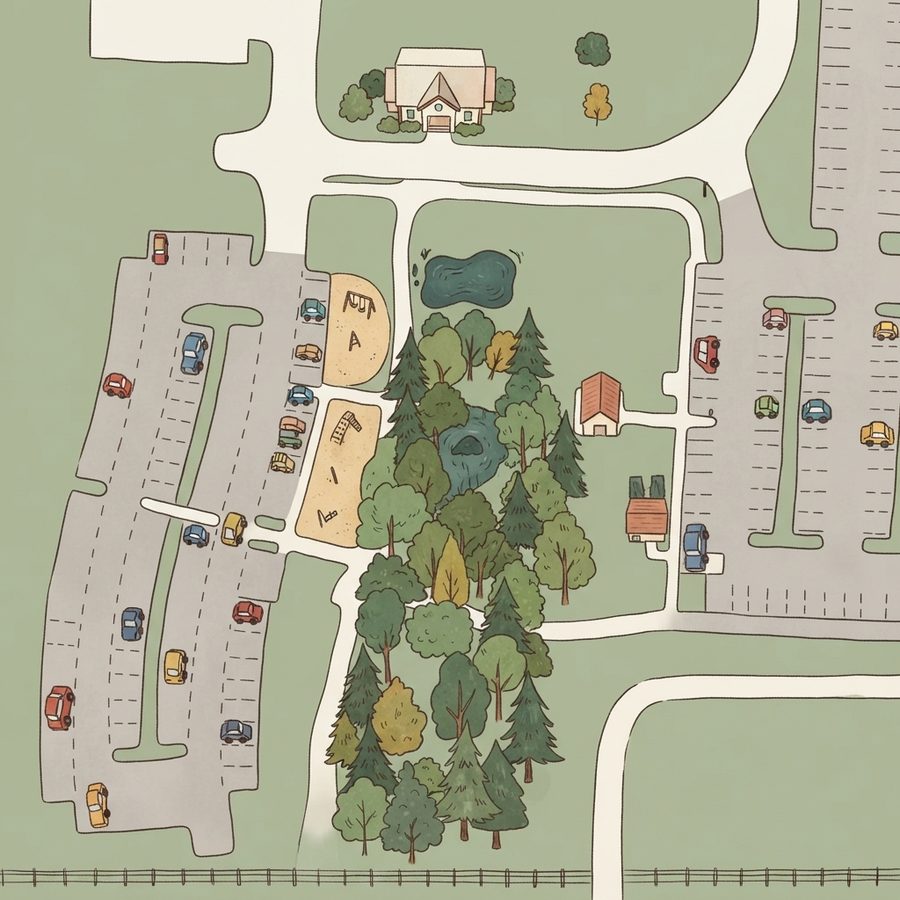 Illustrated map of Pettus Park
