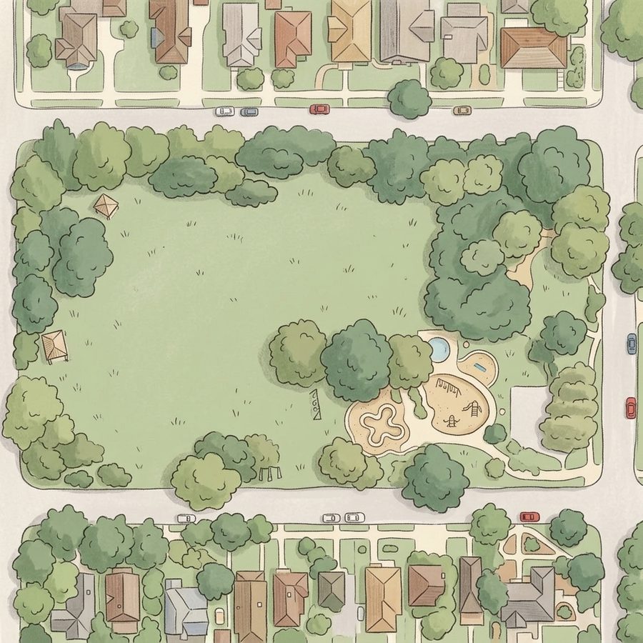 Illustrated map of Pferdesteller Park