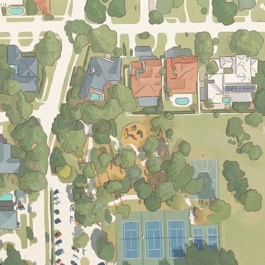 Illustrated map of Phelps Park