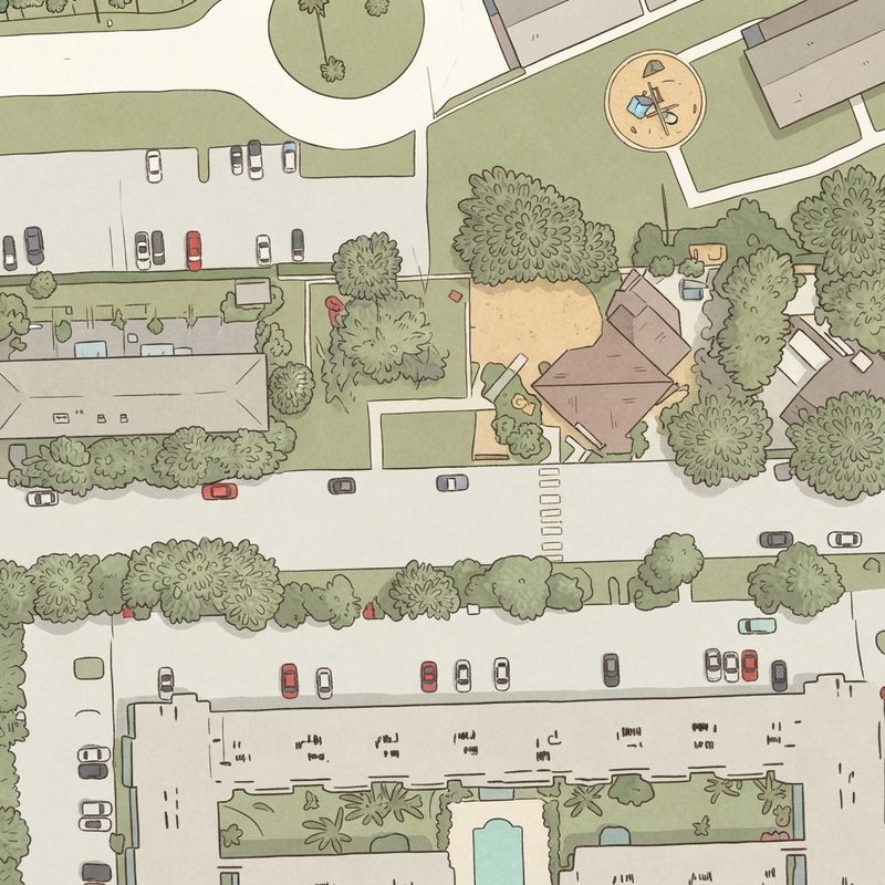 Illustrated map of Philip Schonberger Memorial Playground