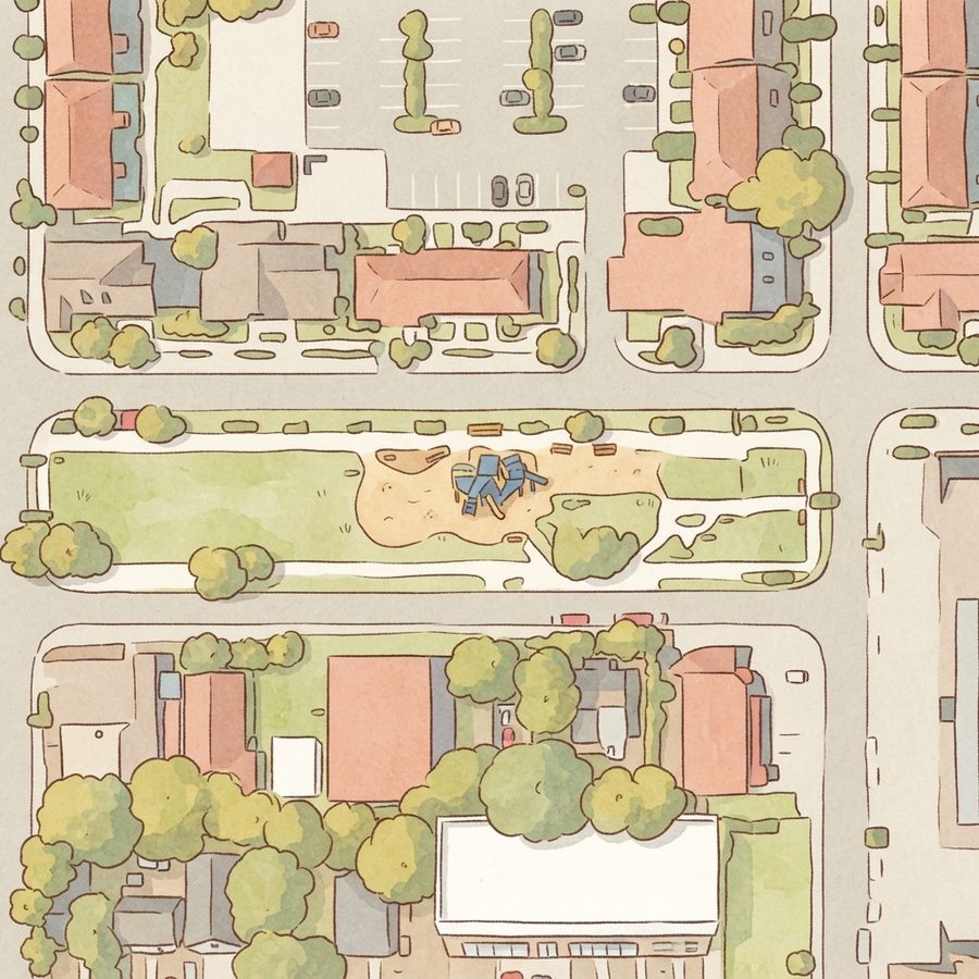 Illustrated map of Phillis Wheatley Park