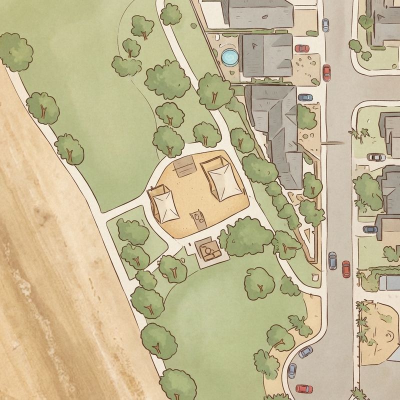 Illustrated map of Phoenix Indian Bend Wash Park