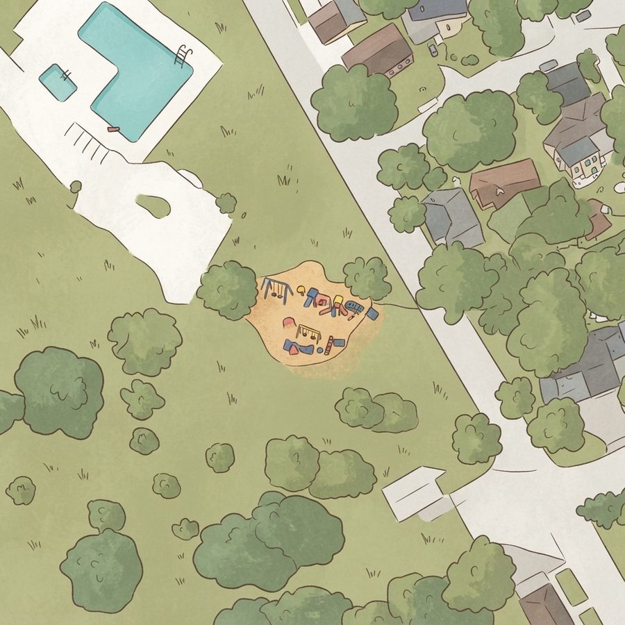 Illustrated map of Pickrell Park