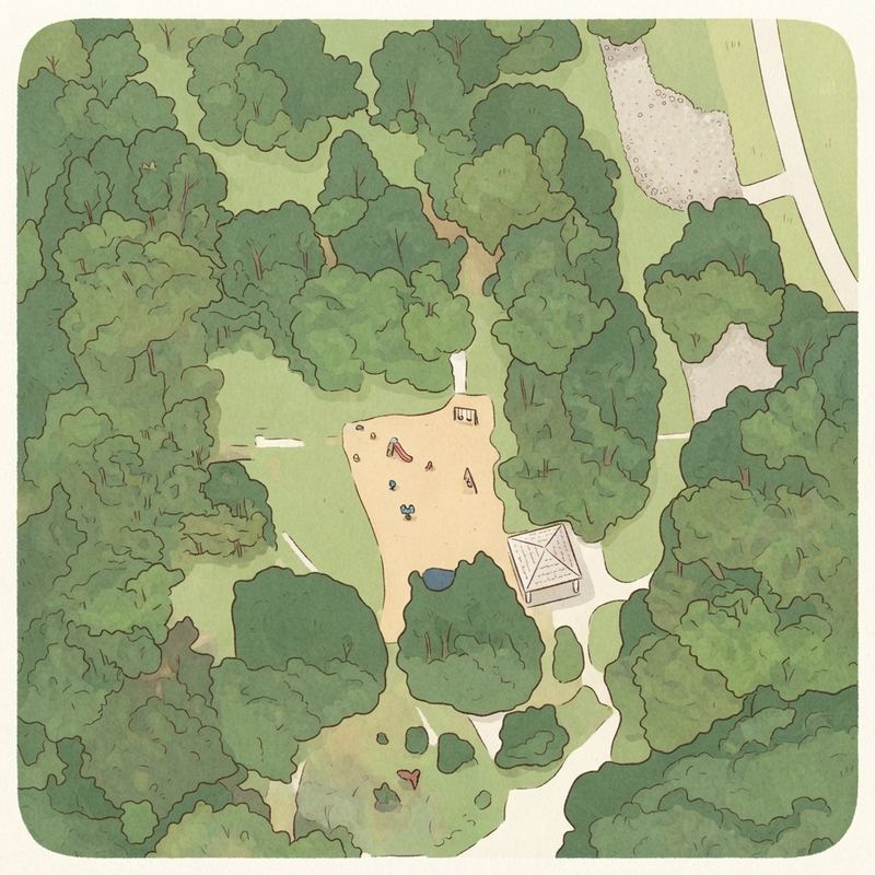 Illustrated map of Piedmont Park
