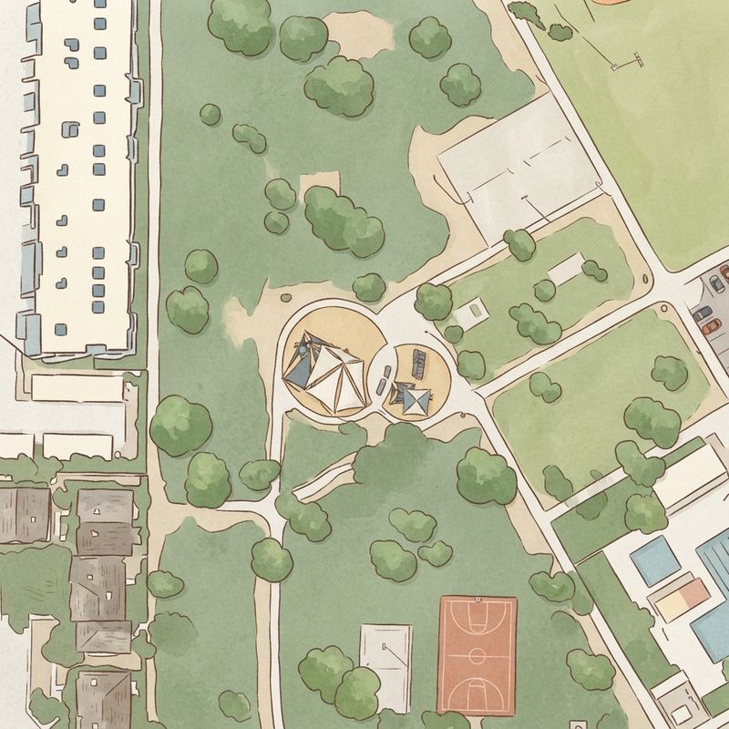 Illustrated map of Pierce Park