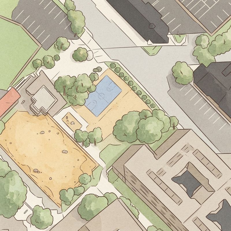 Illustrated map of Pike Park