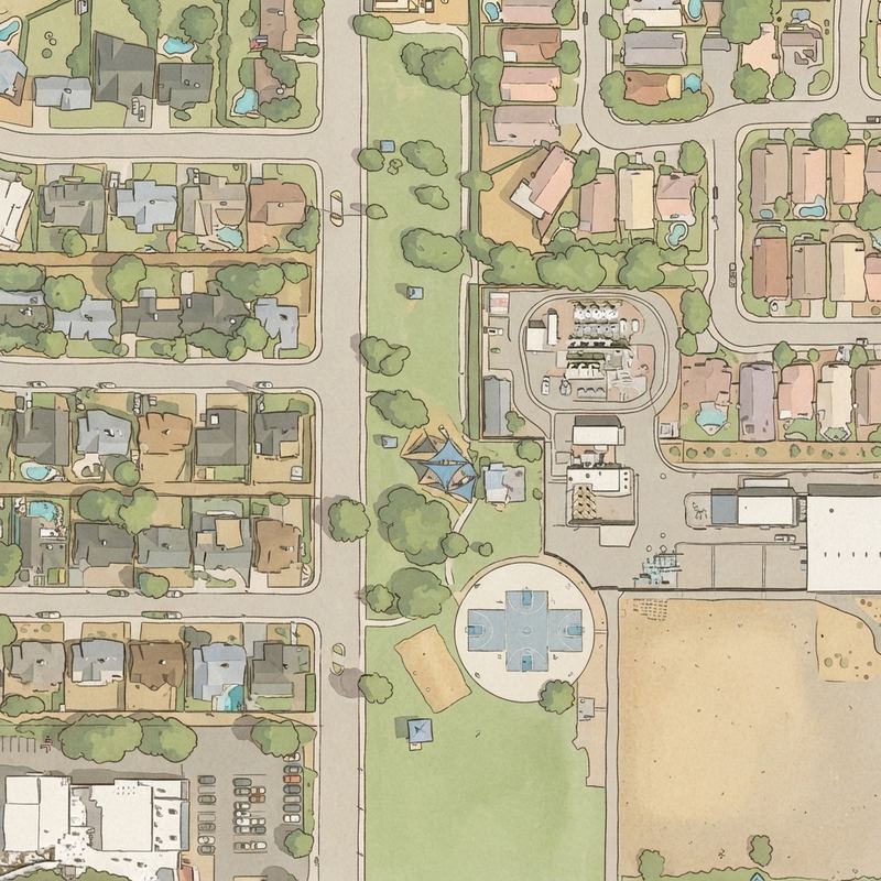 Illustrated map of Pima Park Playground